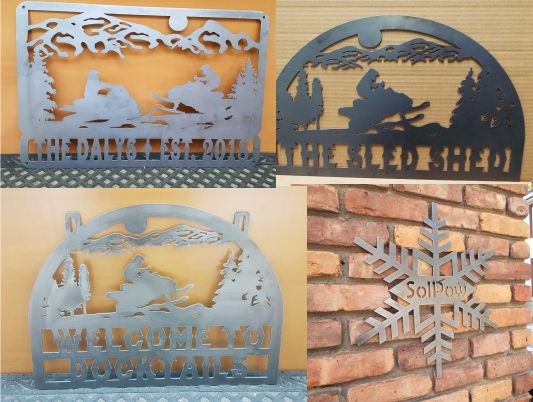 Snow mobile metal cut